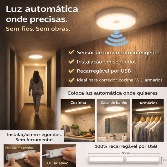 Luz LED Automática com Sensor de Movimento
